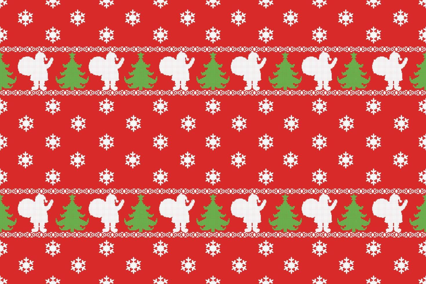Seamless Christmas Pixel Pattern. Bright and Colorful Festive Design for Fabric, Wrapping Paper. vector