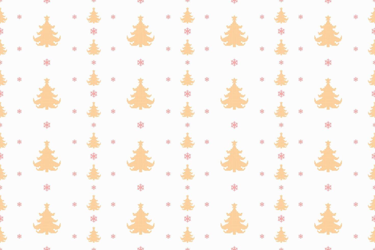 Seamless Christmas Pixel Pattern. Bright and Colorful . vector