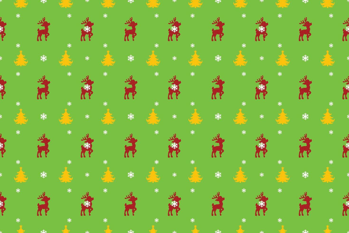 Seamless Christmas Pixel Pattern vector