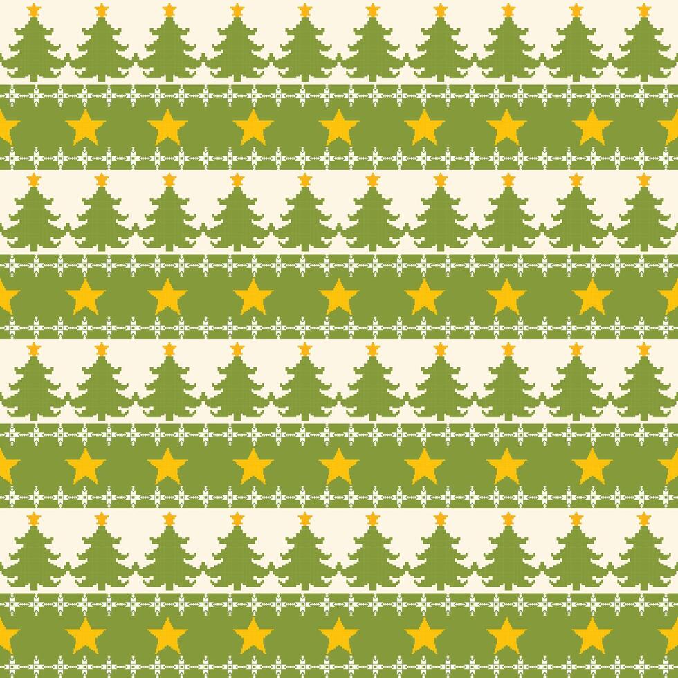 Seamless Christmas Pixel Pattern. Bright and Colorful Festive Design for Fabric, Wrapping Paper, Packaging, and Crafts vector