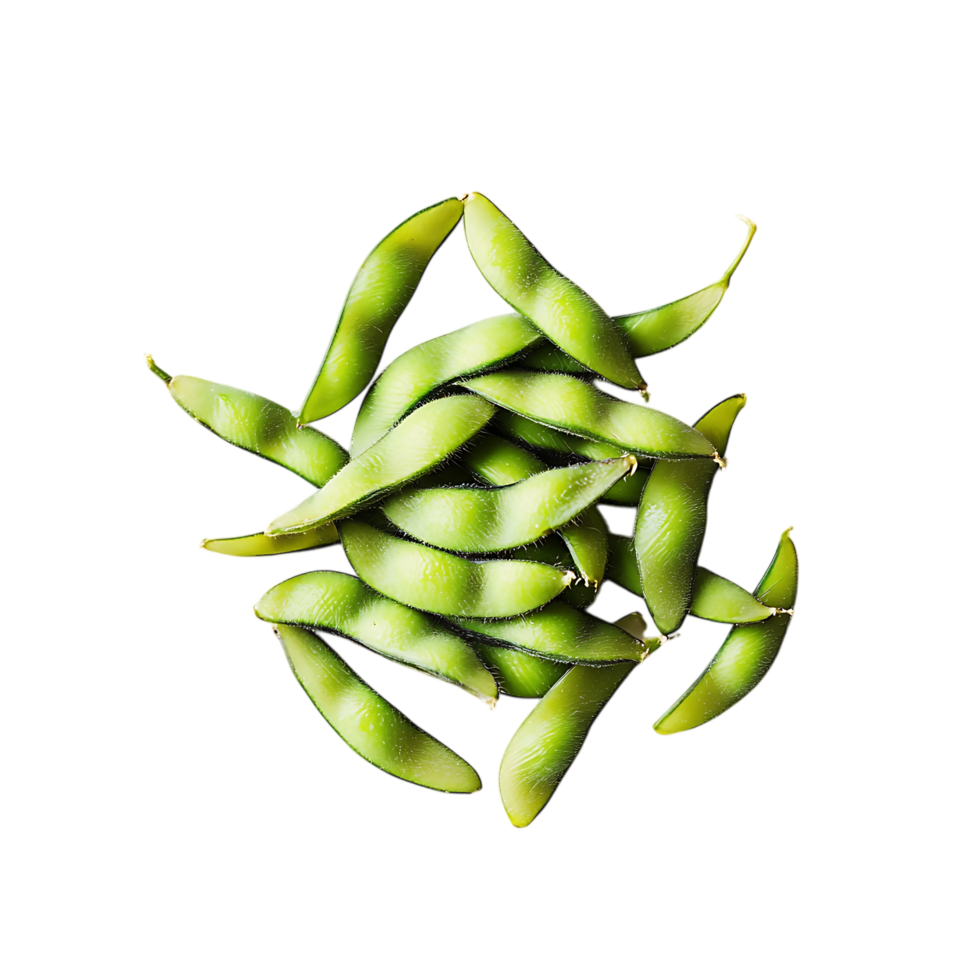 Fresh edamame pods isolated on transparent background png