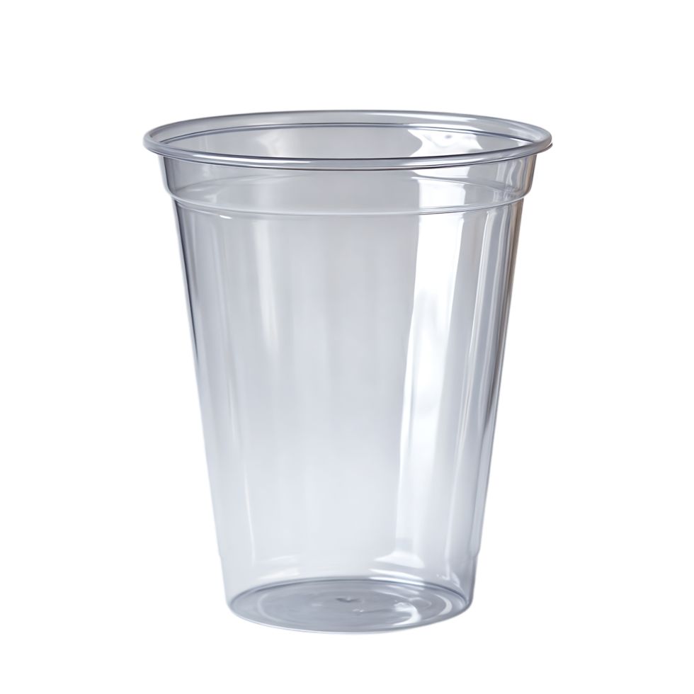 Clear plastic cup isolated on a transparent background png
