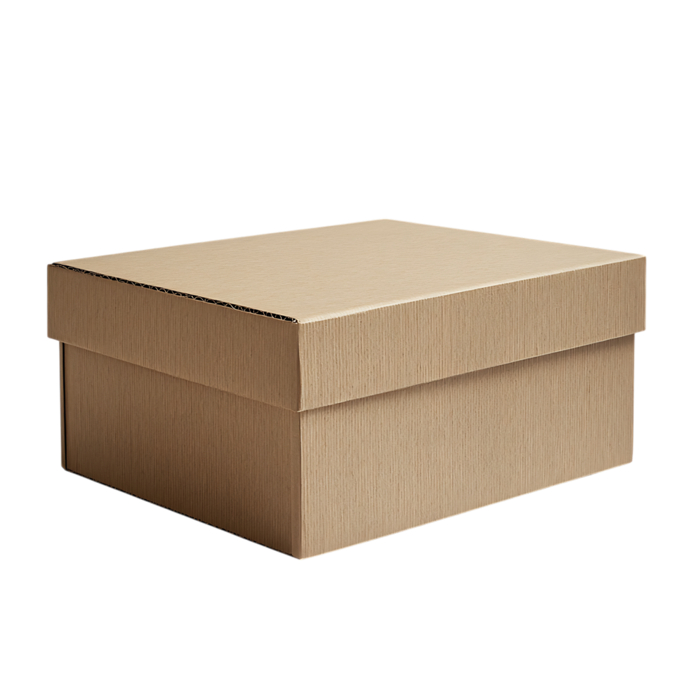 Beige cardboard box isolated on transparent background png