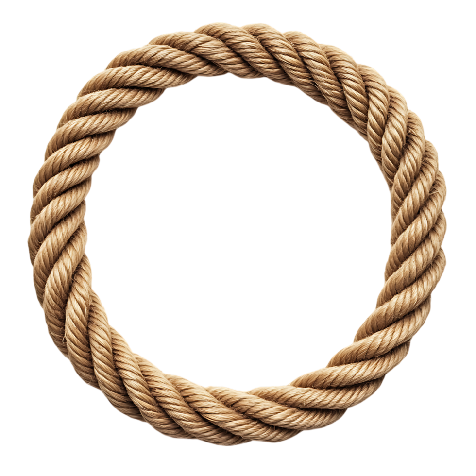 Circular rope frame isolated on a transparent background png