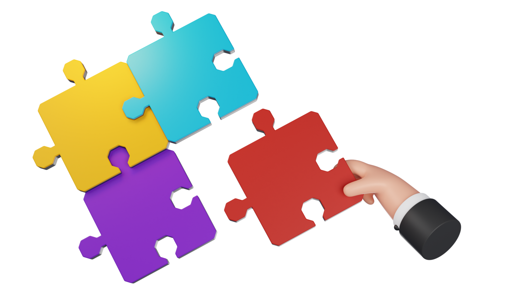 concept of jigsaw business success png