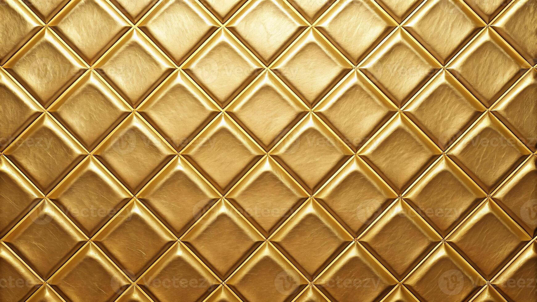 Luxurious seamless golden metal pattern golden background with rhombus pattern. photo