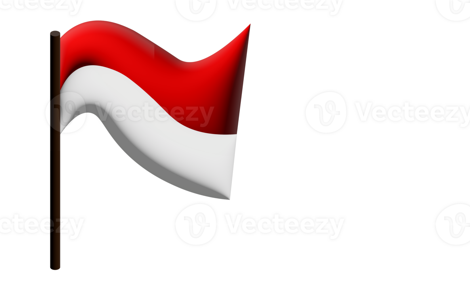 Indonesian flag fluttering, a symbol of patriotism and national pride on clear backdrop png