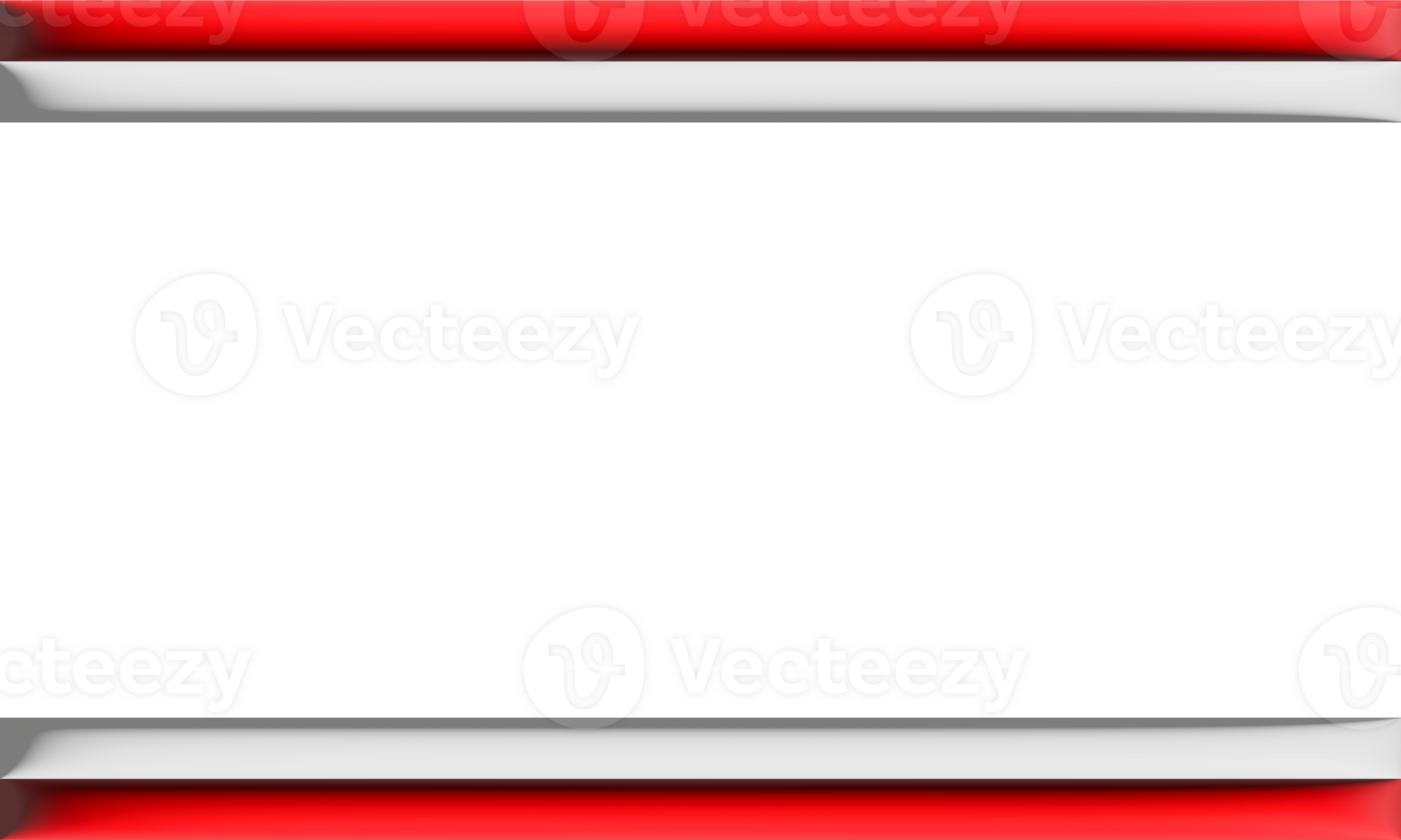 Dynamic 3D Rendered Red and White Frame with Depth and Contrast for Text Overlay png
