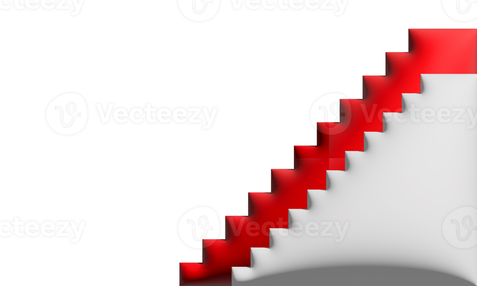 Red staircase against a white wall illustrating progression and upward movement png