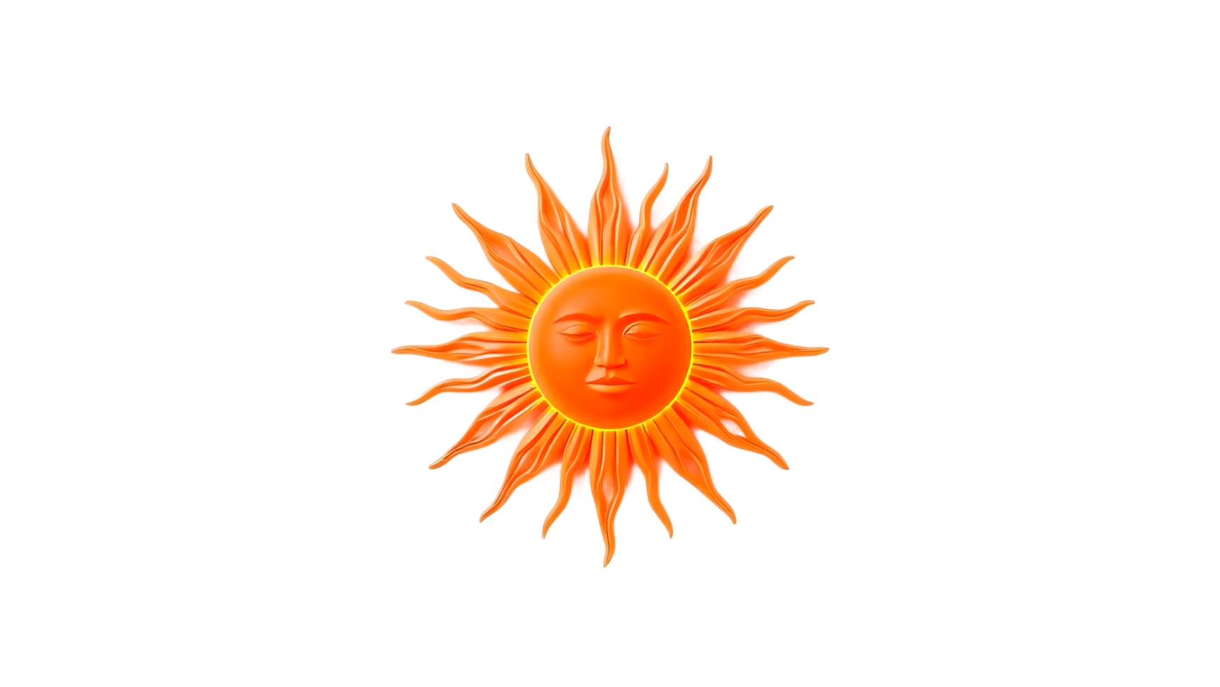 Sun face isolated on transparent background png