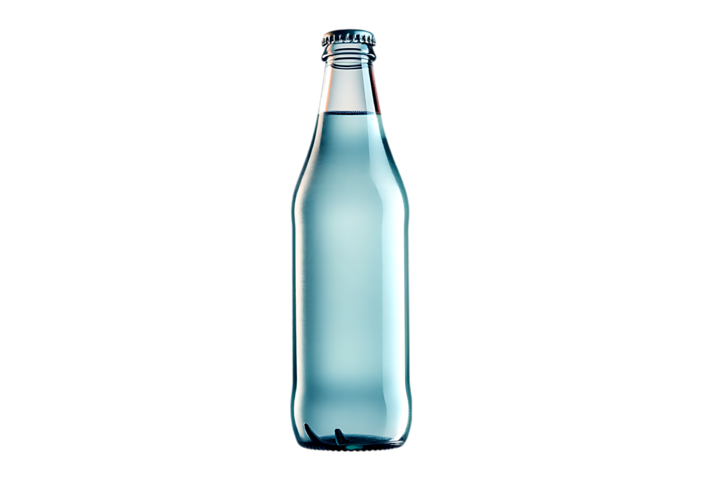 Serene Glass Bottle of Refreshing Water on a Transparent Background, Clean and Crystal-Clear Beverage Image png