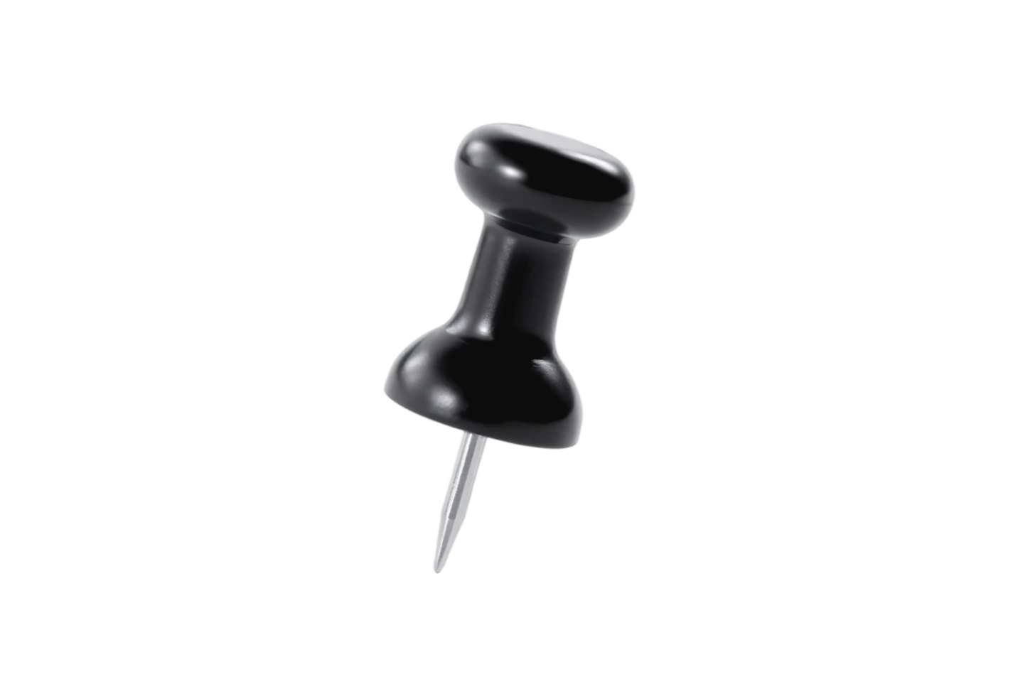 Elegant Black Thumbtack Pin in a Serene Setting, Ready for Important Notice or Memo - Professional digital artwork with vibrant colors and detailed composition png