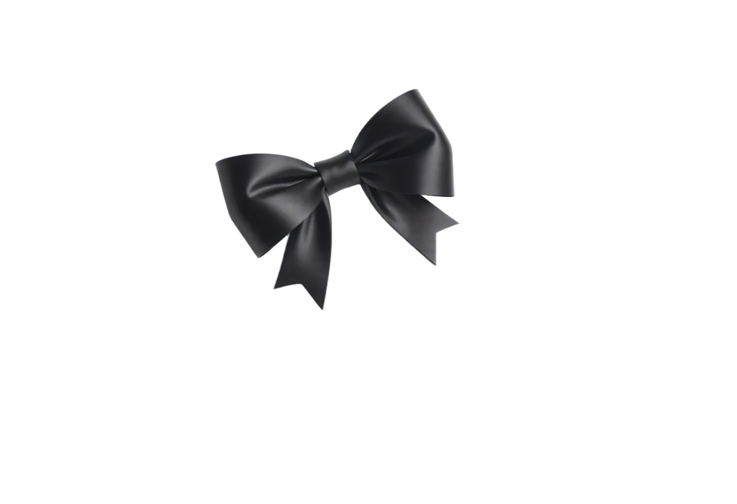 Elegant Black Satin Bow Isolated on Transparent Background, Perfect for Design Projects, Adds a Touch of Sophistication and Style png