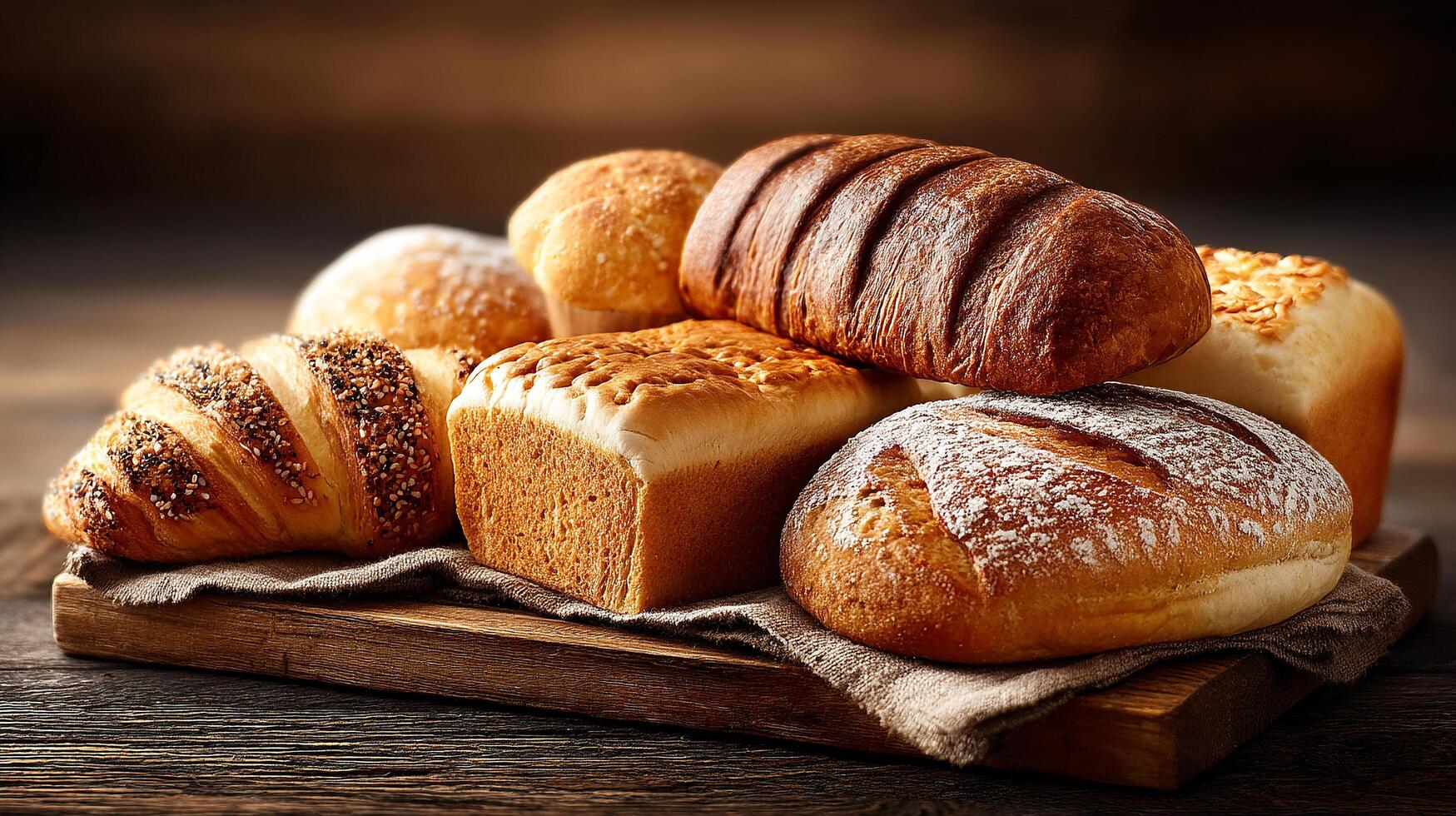 Sharp bakery photo of assorted rustic mix