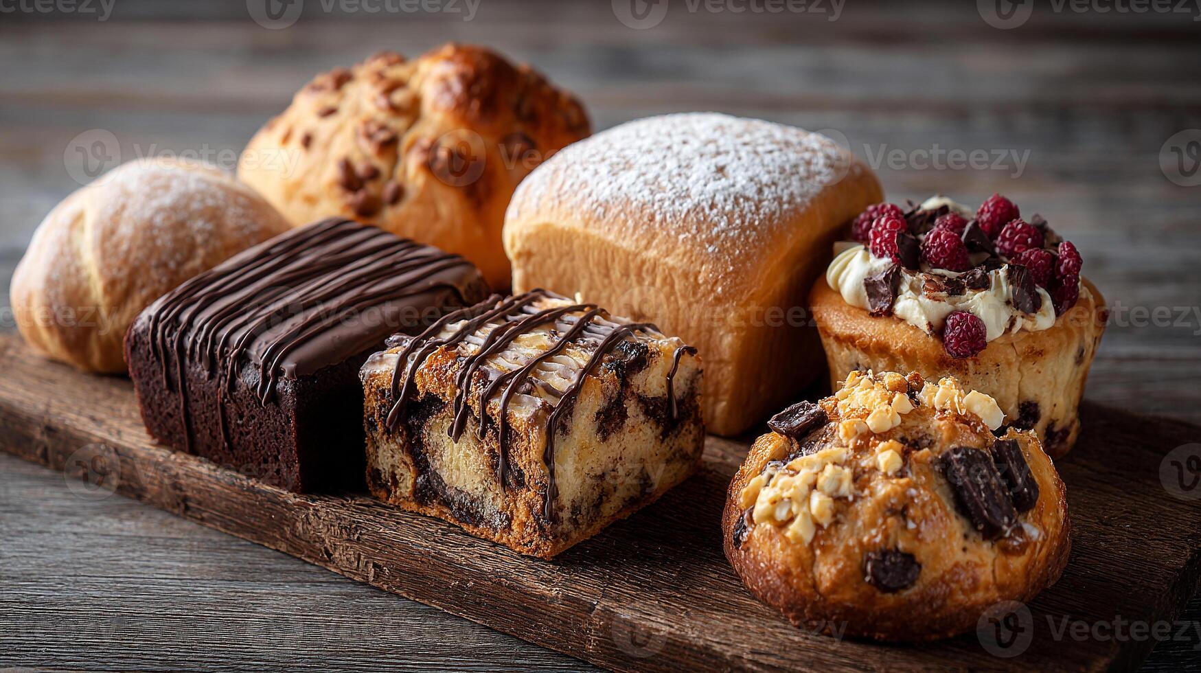 Sharp focus image of rustic pastries bakery image photo