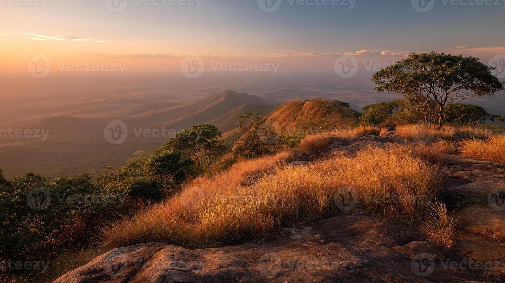 Calm and beautiful natural landscape view in vivid detail photo