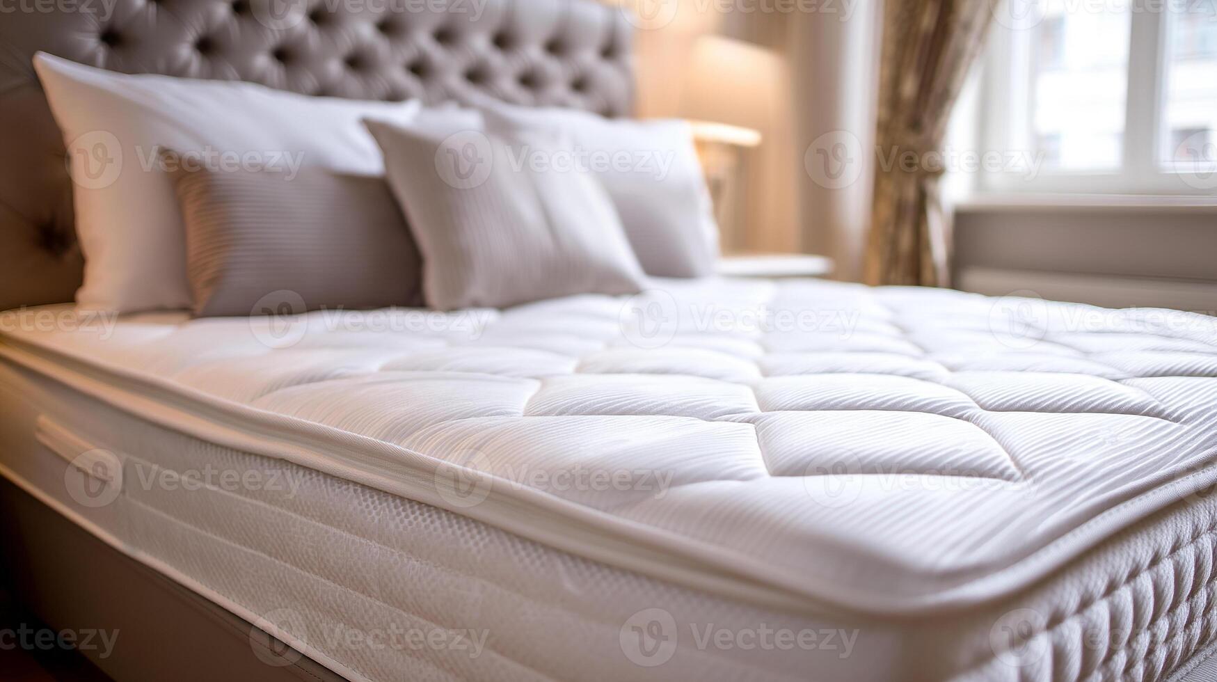 Bedroom captured with luxurious lighting effects photo