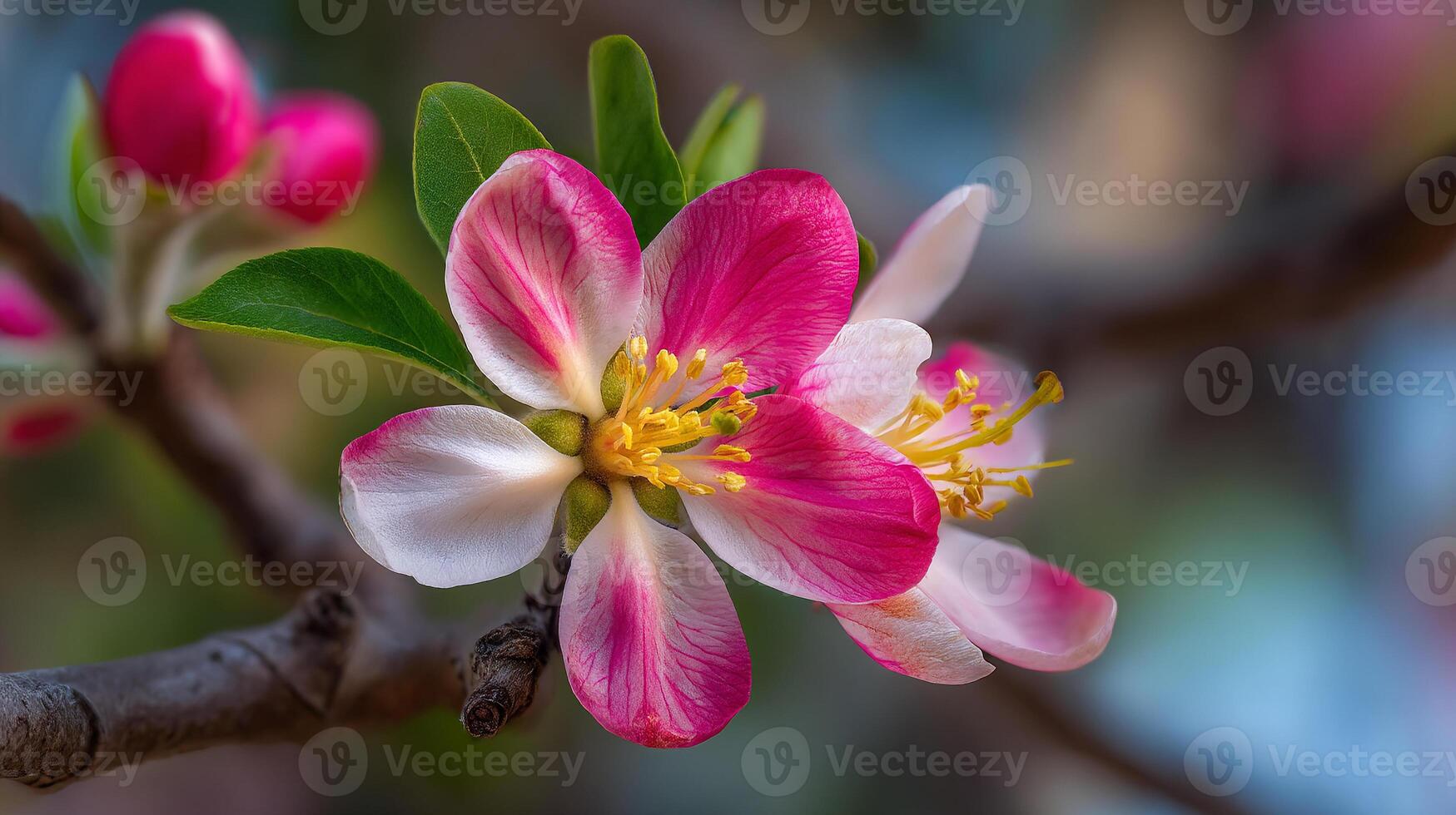 Ultra sharp flower wallpaper with beautiful bright soft background blur photo