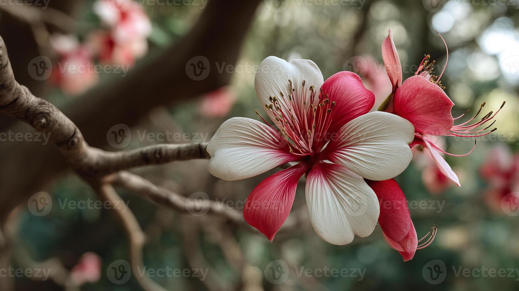 Lifelike flower wallpaper captured in beautiful outdoor sunlit conditions photo