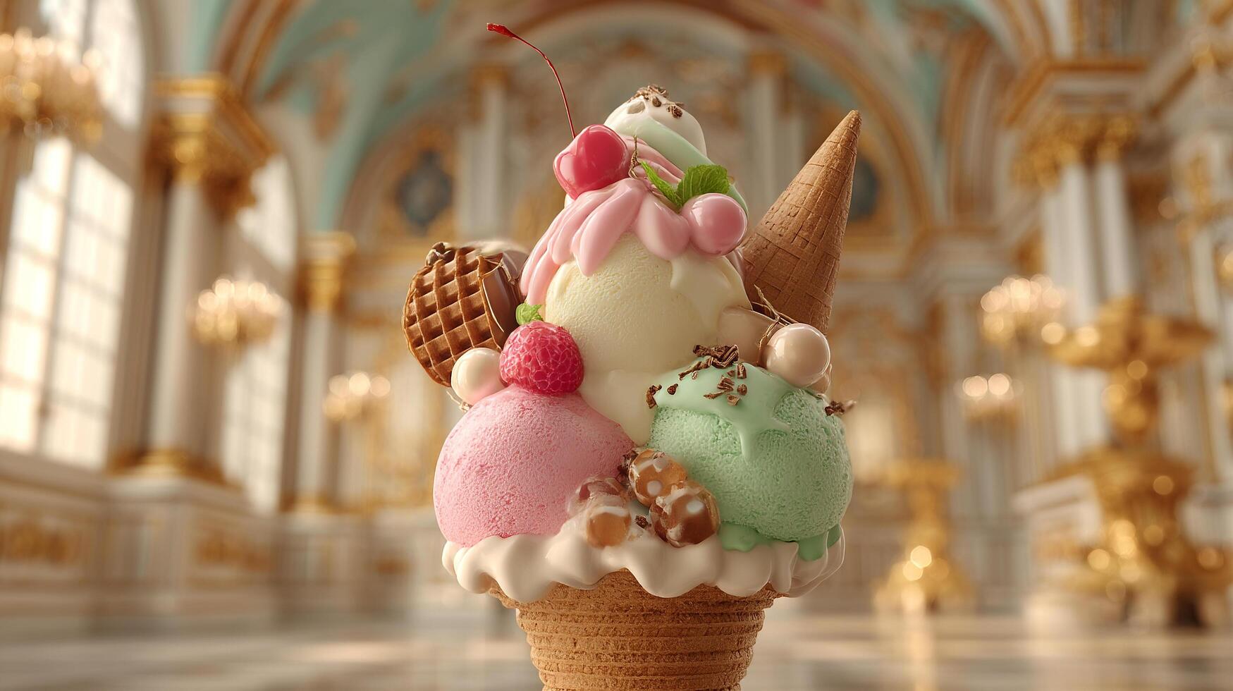 Dessert with soft natural light and color image photo