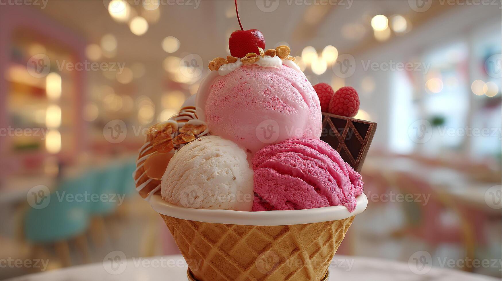 Frozen dessert captured with realistic creamy detail image photo