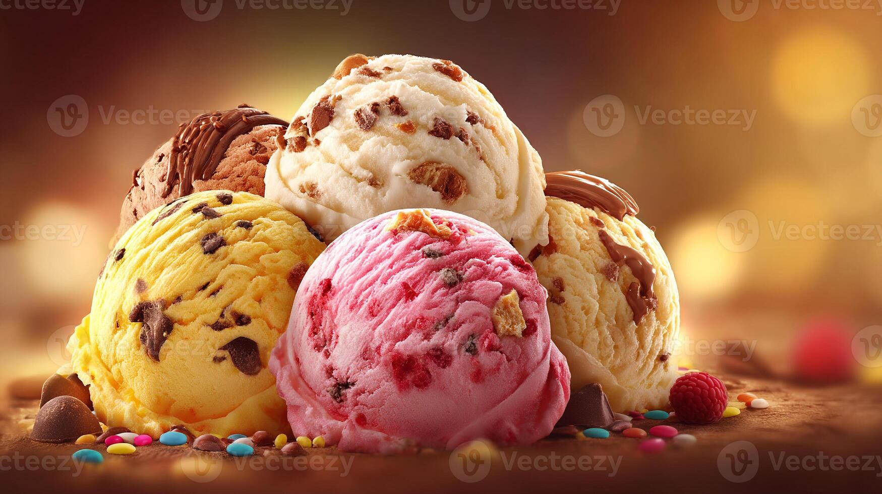 Frozen dessert in stock style with soft shadows image photo