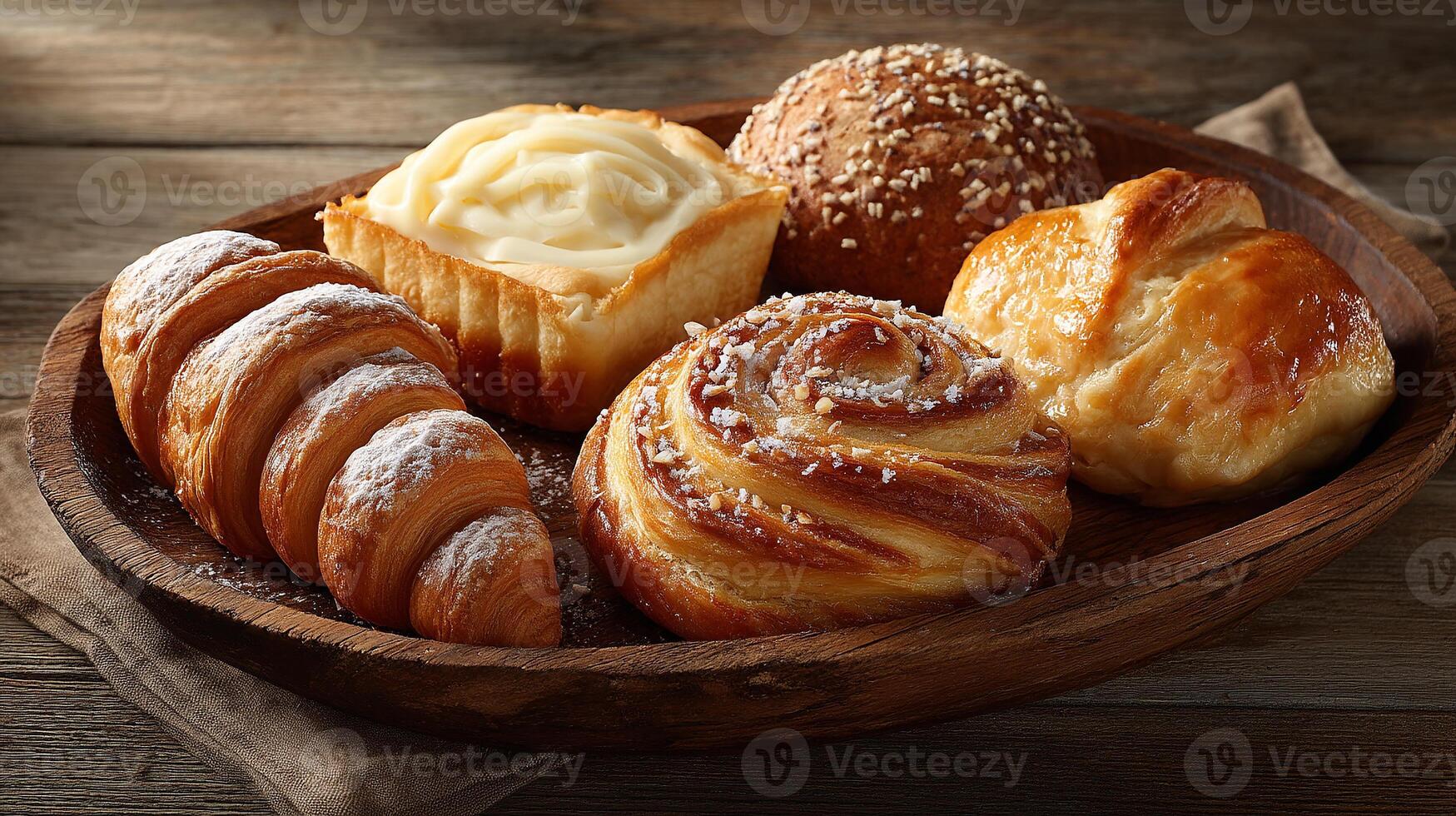 Rustic pastries captured in sharp detail image photo