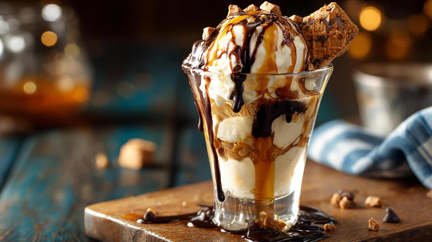Realistic dessert shot with rich creamy texture photo