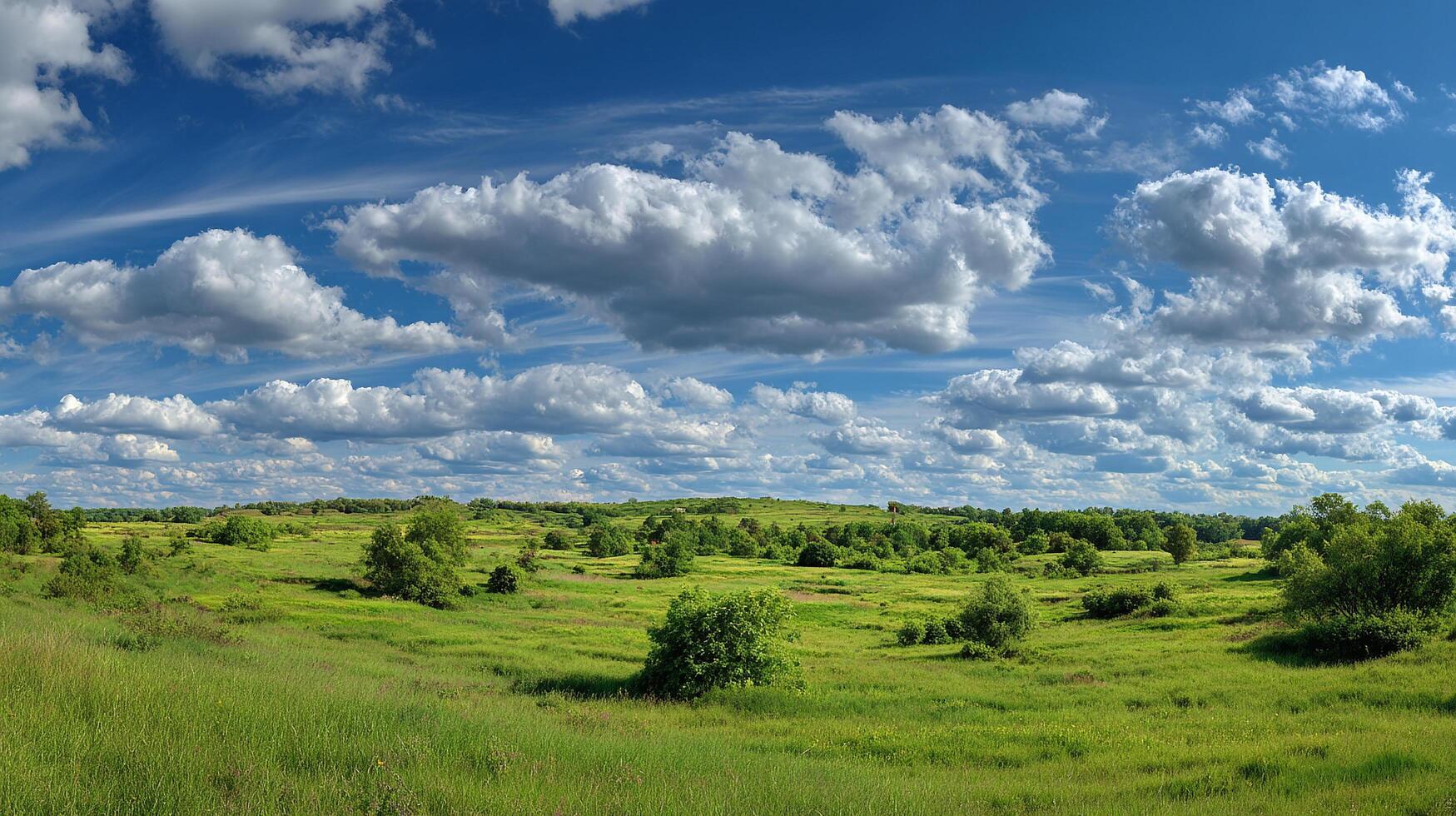 High resolution photo of summer valley open field