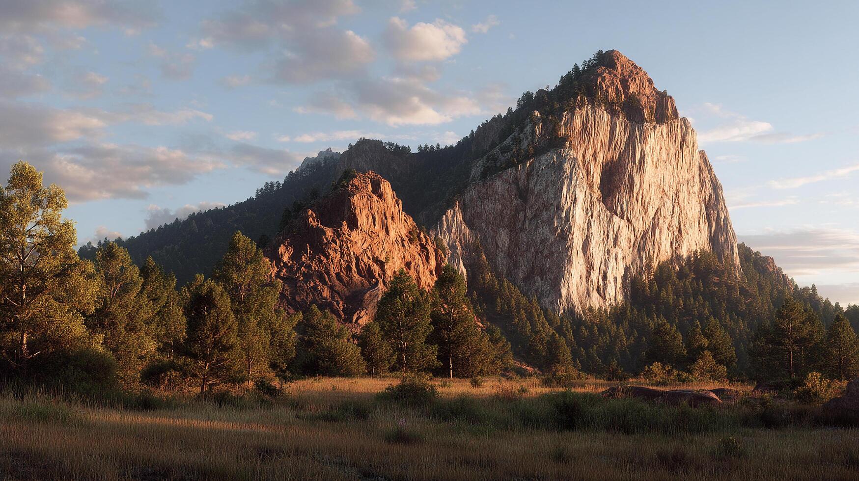Lifelike nature landscape scene with detailed lighting and texture photo