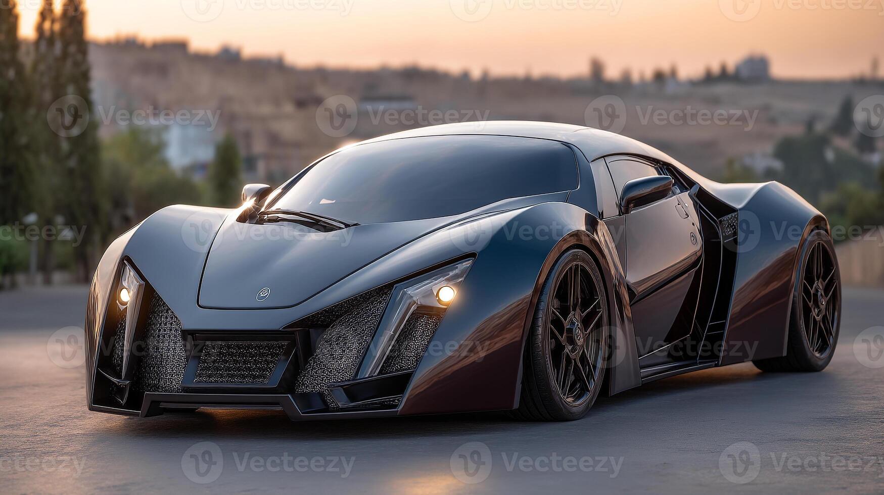Photo of sleek modern car in nature