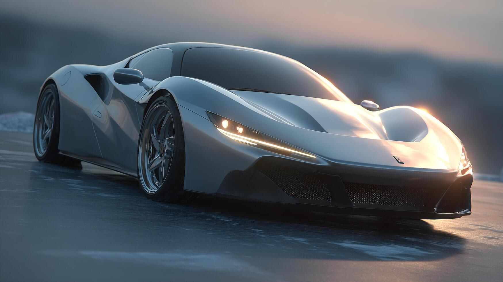 Clean sunlight car photo with realistic lines