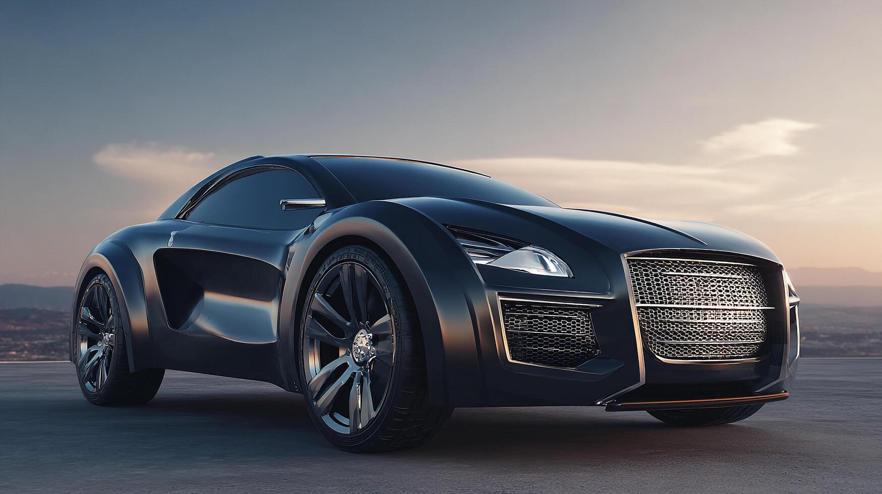 High-end auto photo in bright sunlight