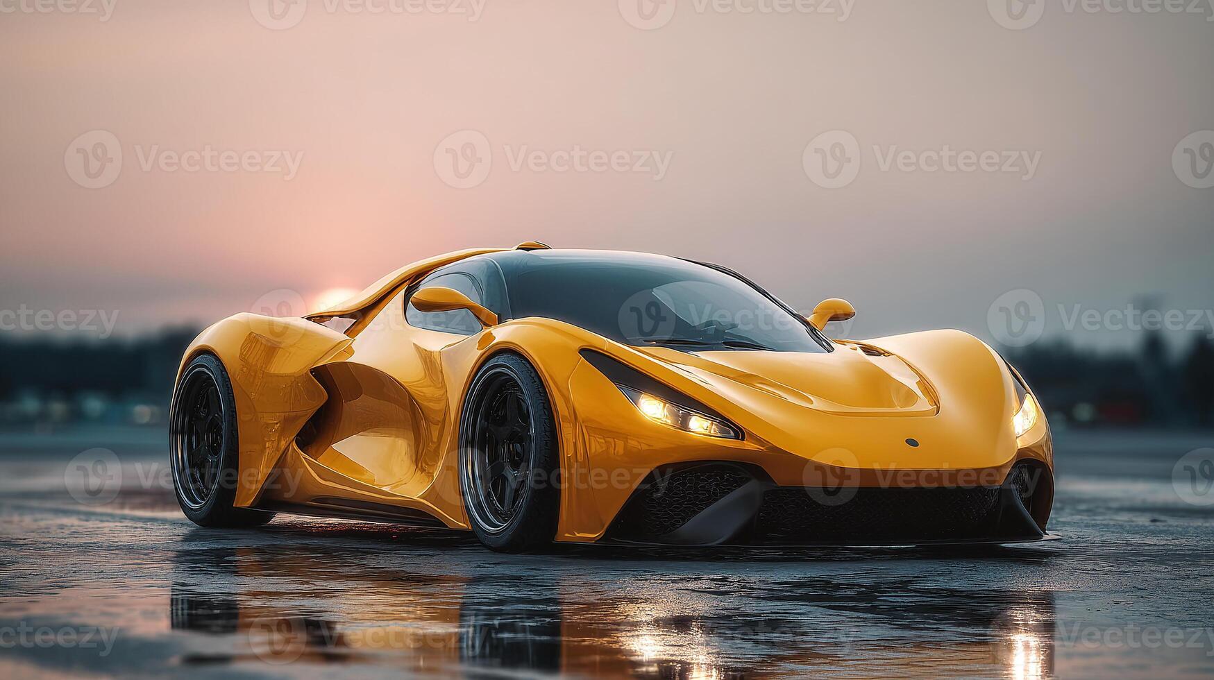 Smooth car lines photo in photoreal setting