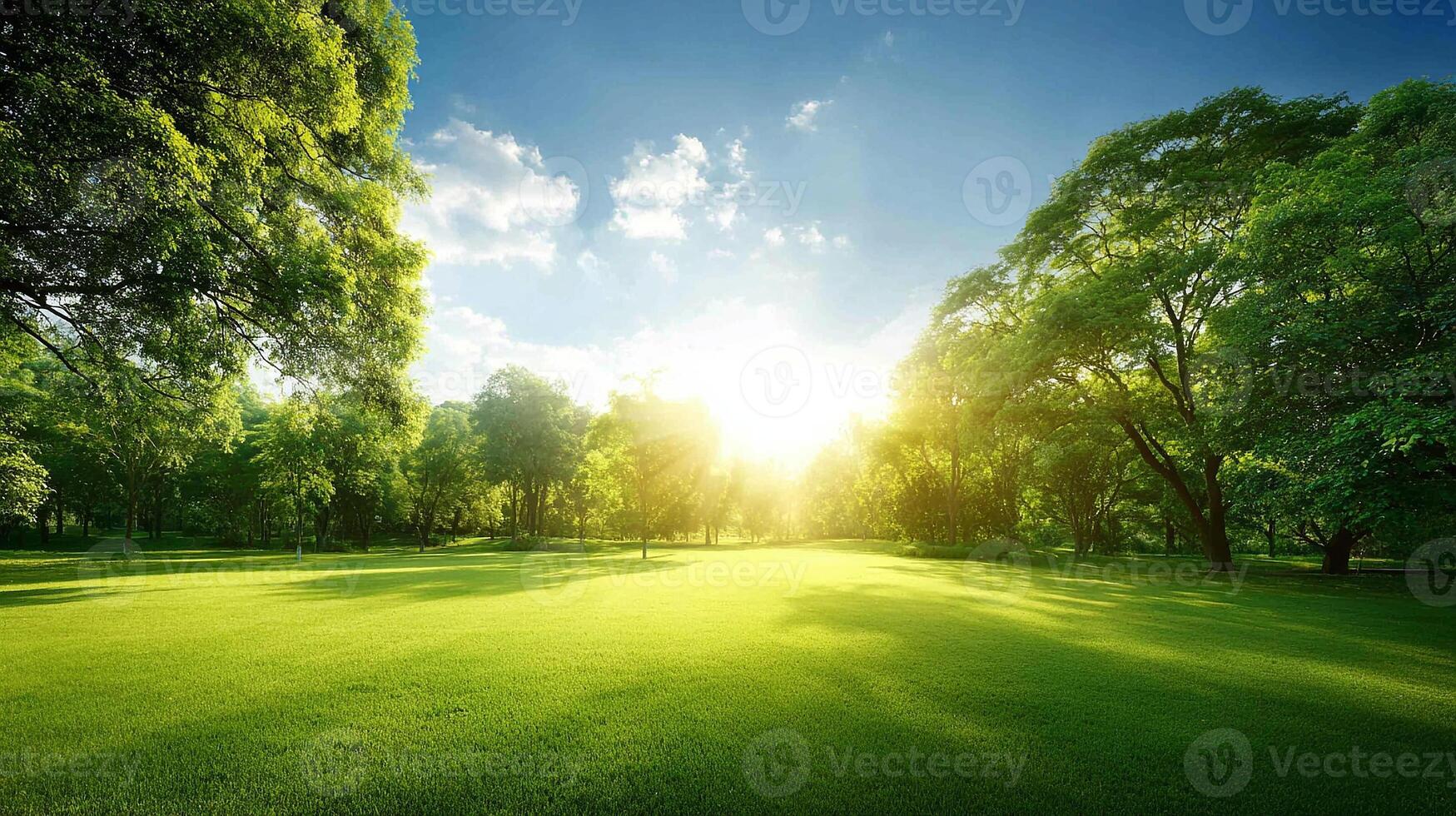 Photorealistic summer valley scenery with sharp textures photo