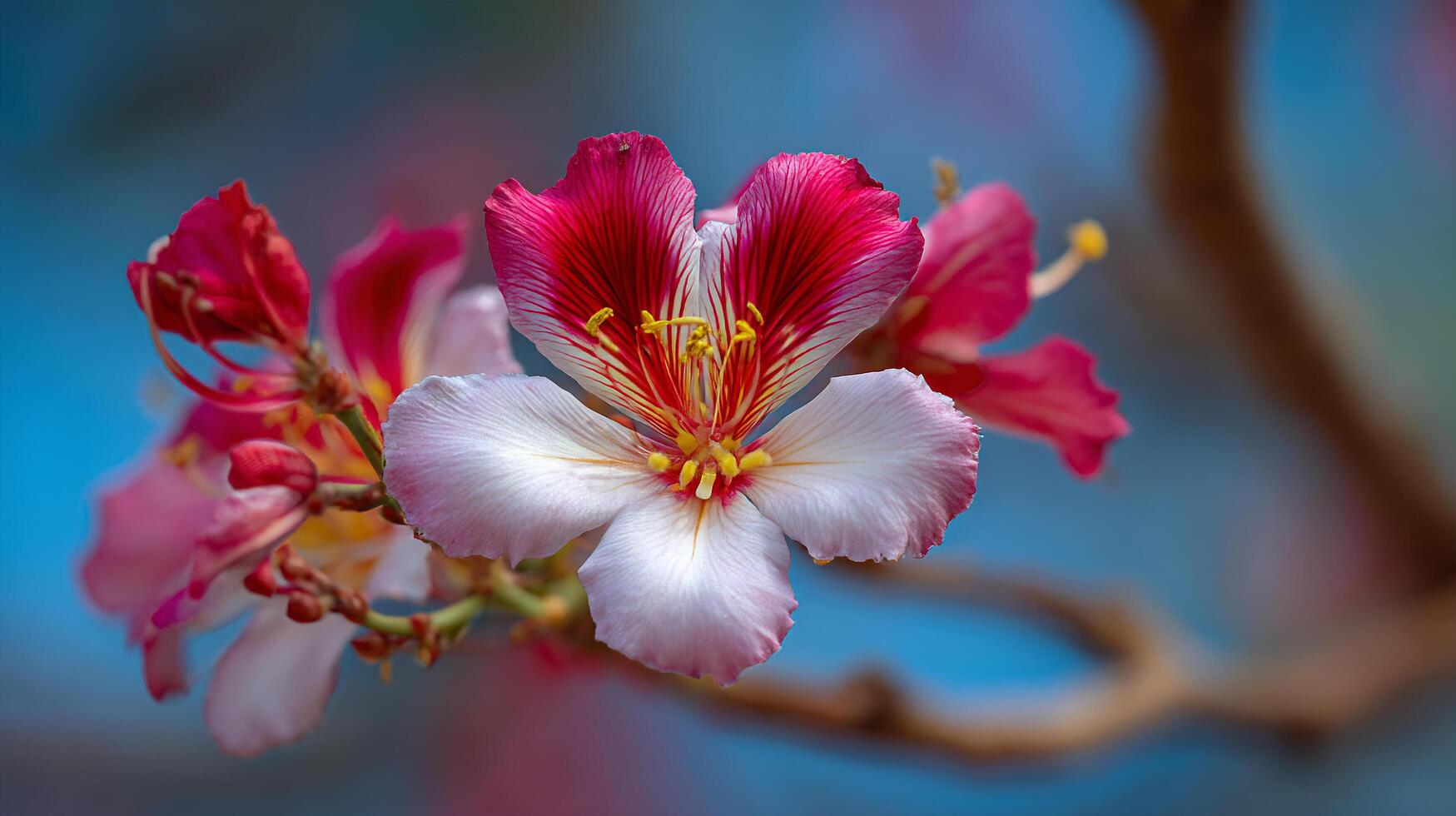 Flower macro in realistic daylight with soft beautiful wallpaper photo