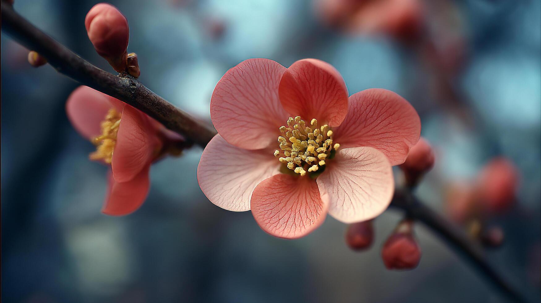 Tree flower bloom with vibrant beautiful color wallpaper detail photo