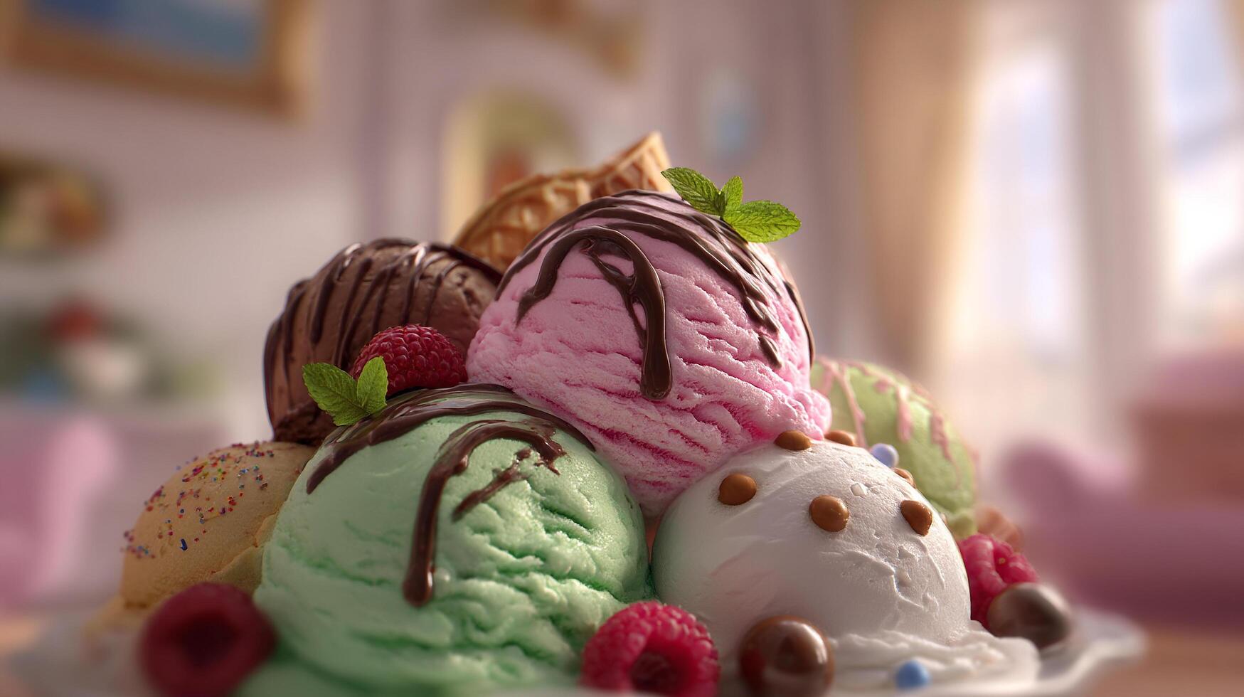 Frozen sweet delight in soft creamy focus image photo