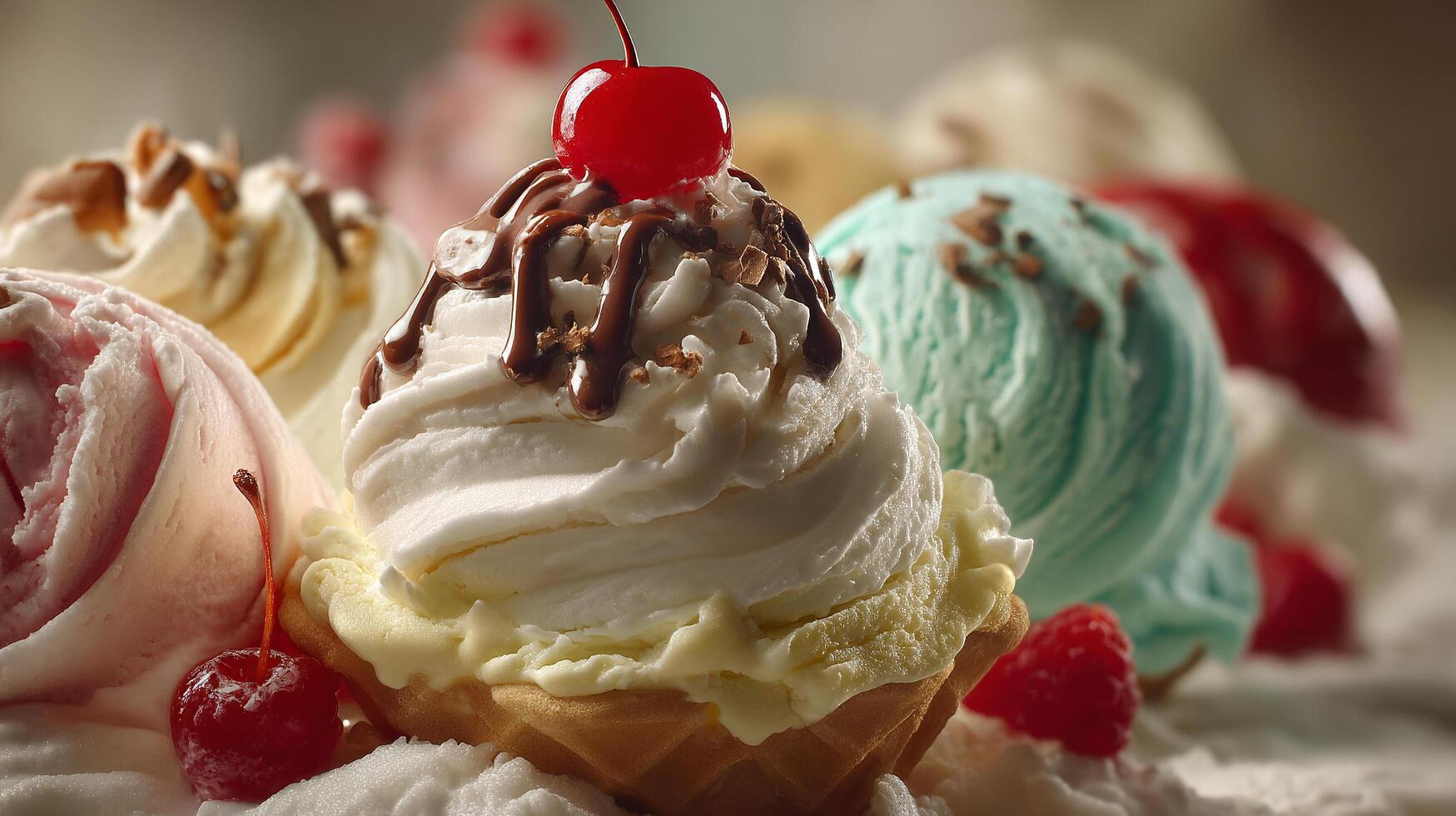 Colorful frozen dessert in high resolution light image photo