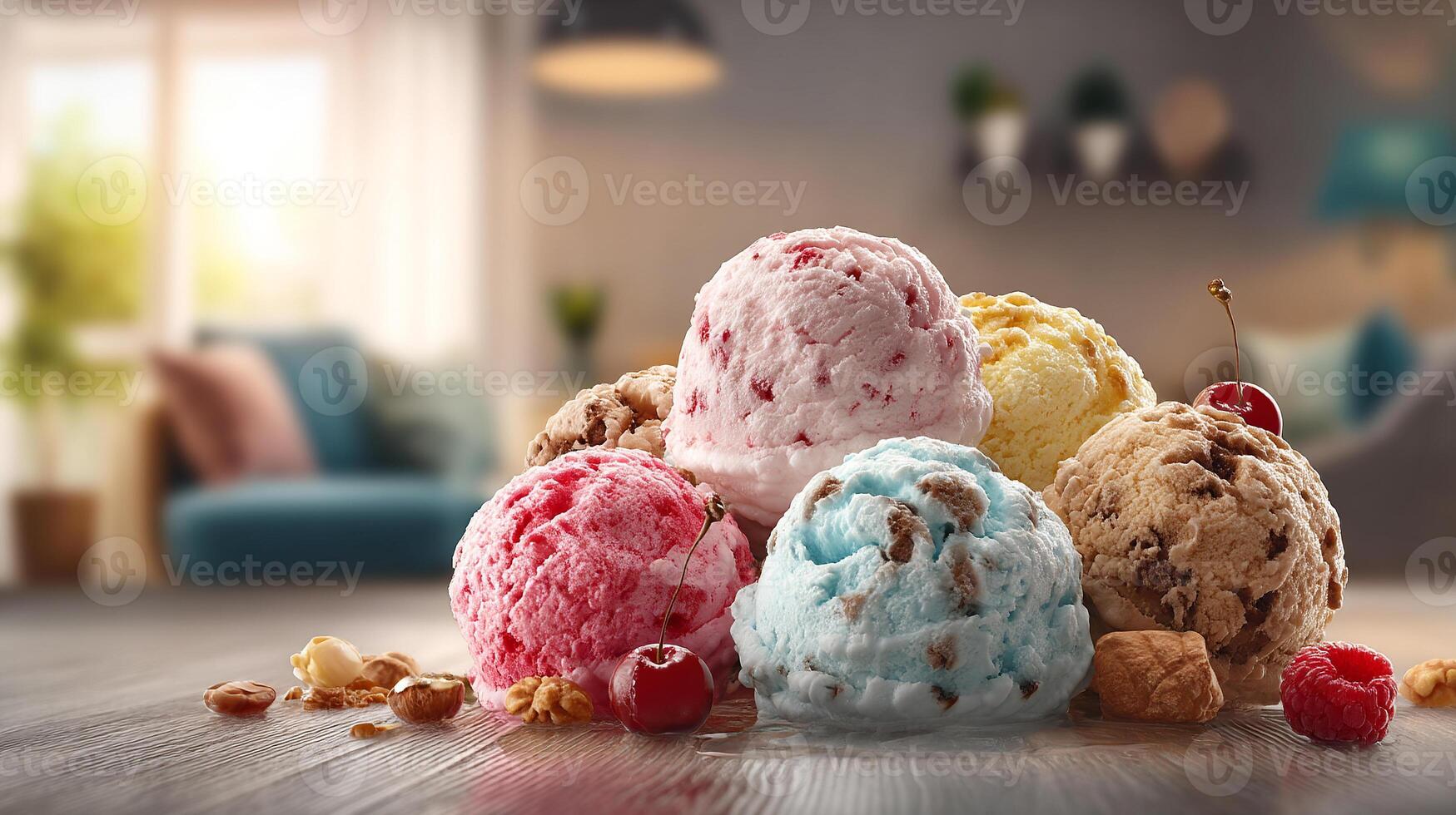 Creamy dessert texture in natural shadow image photo