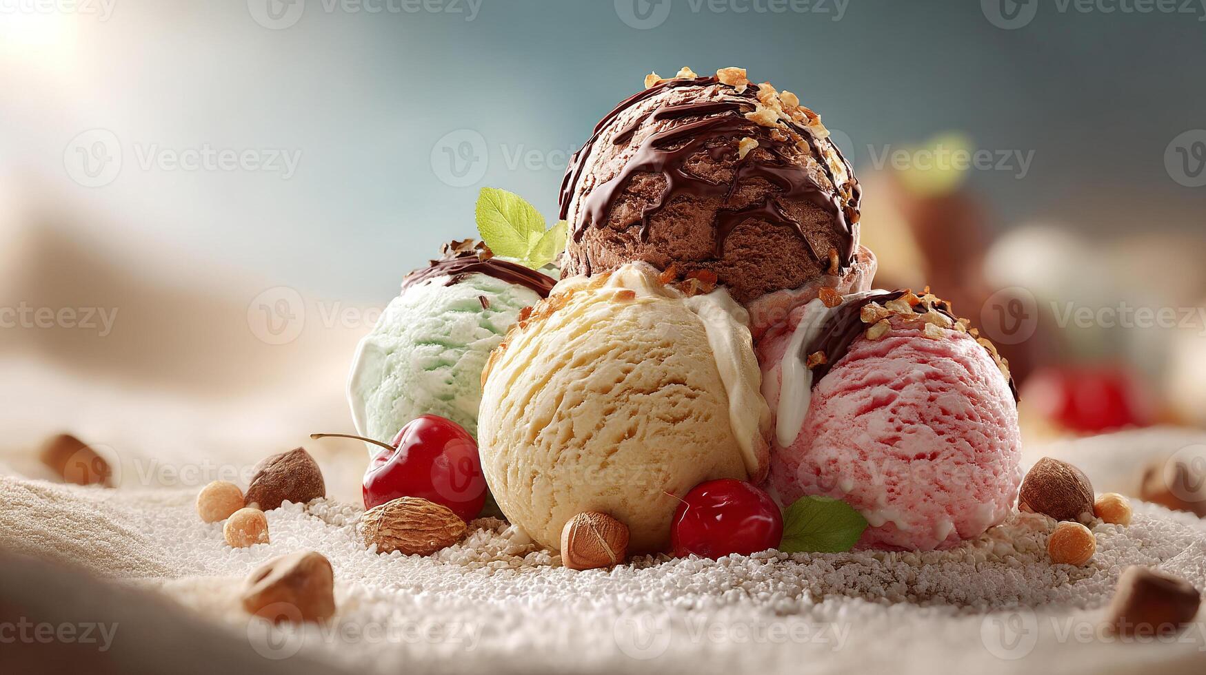 Realistic cold dessert with creamy visual style image photo