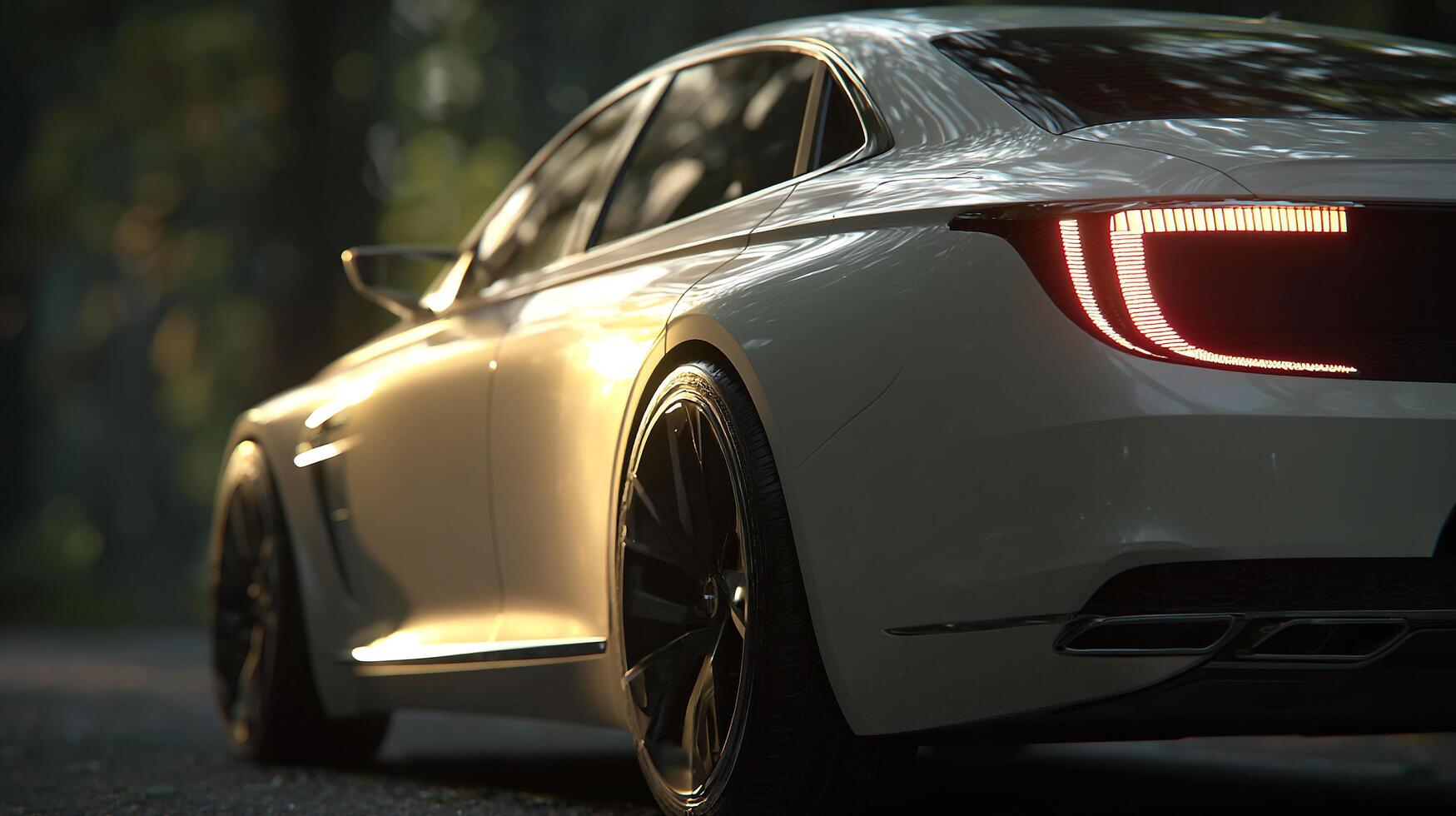 Polished modern car body in auto photography photo
