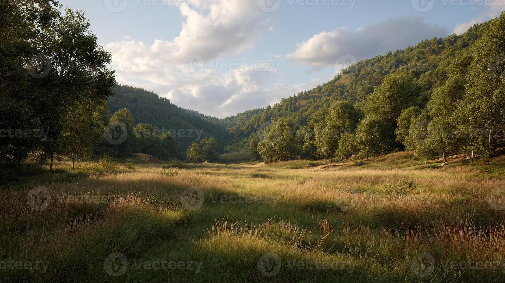 Ultra-clear scene of peaceful and soft natural landscape view photo