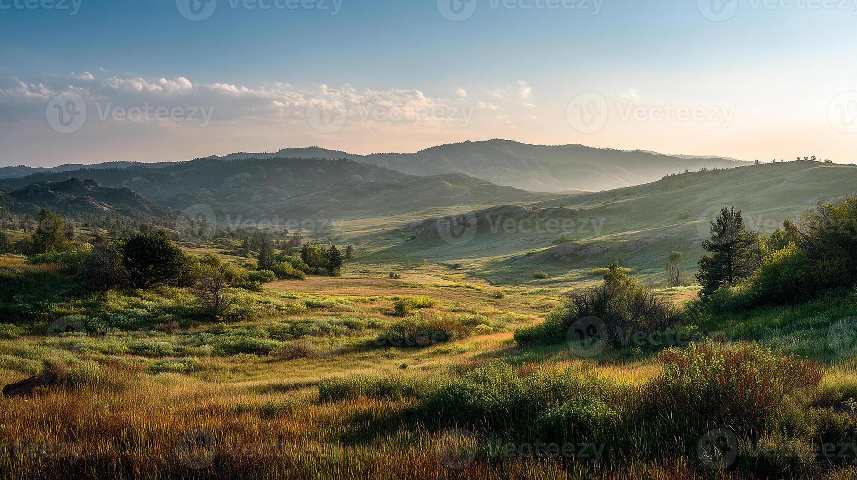 Peaceful nature landscape with photorealistic color beauty accuracy photo
