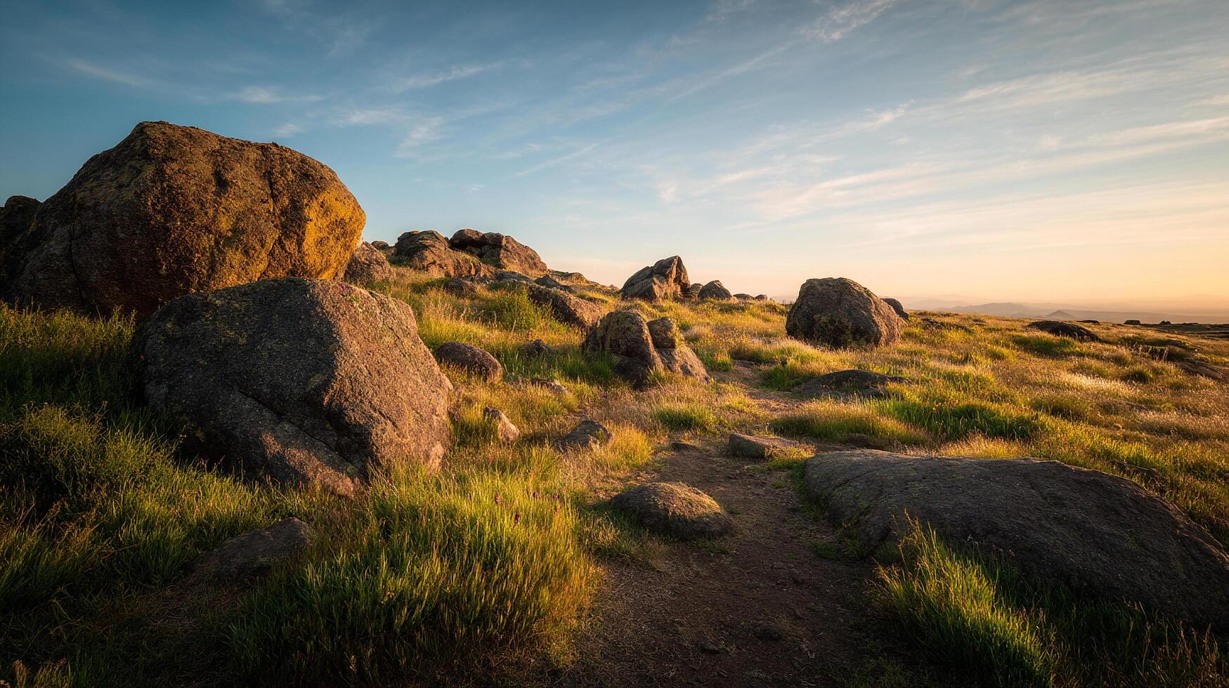 Clean, peaceful natural landscape image in commercial photo tone