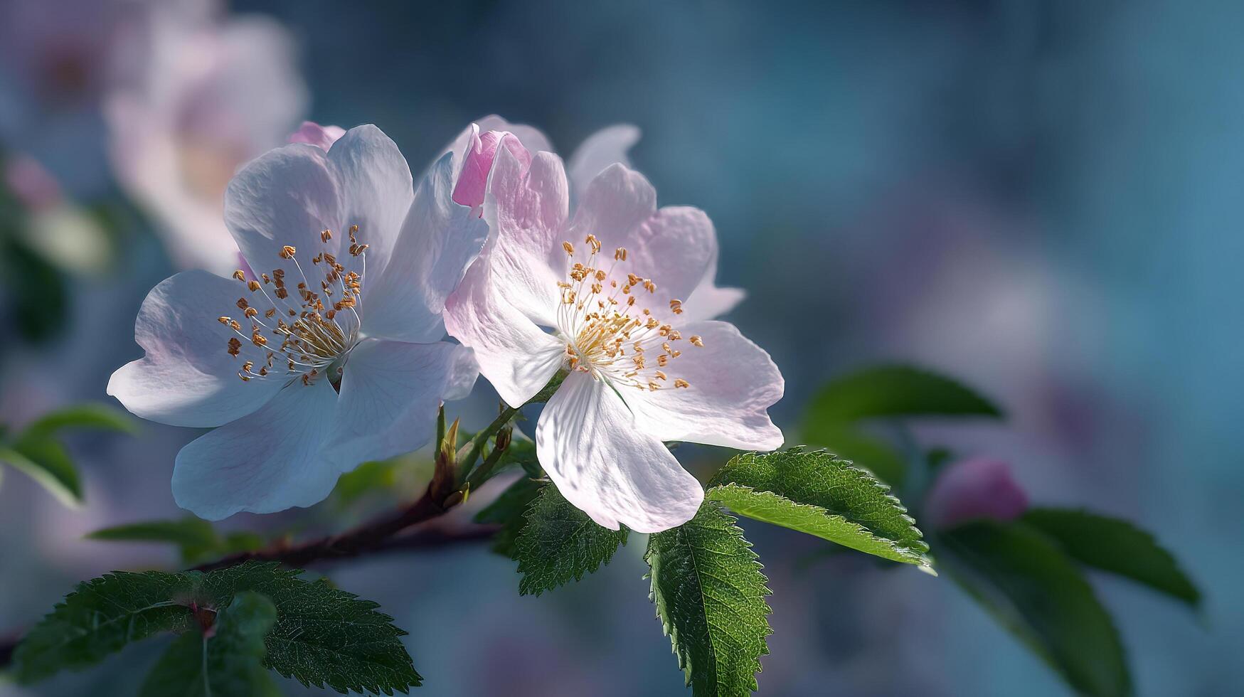 Flower close up in morning natural scenery light photo