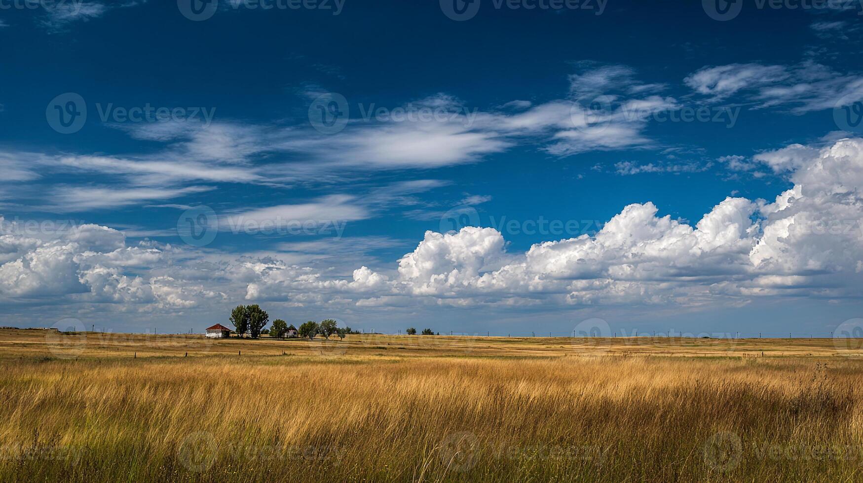 Vivid summer countryside with sharp nature details photo