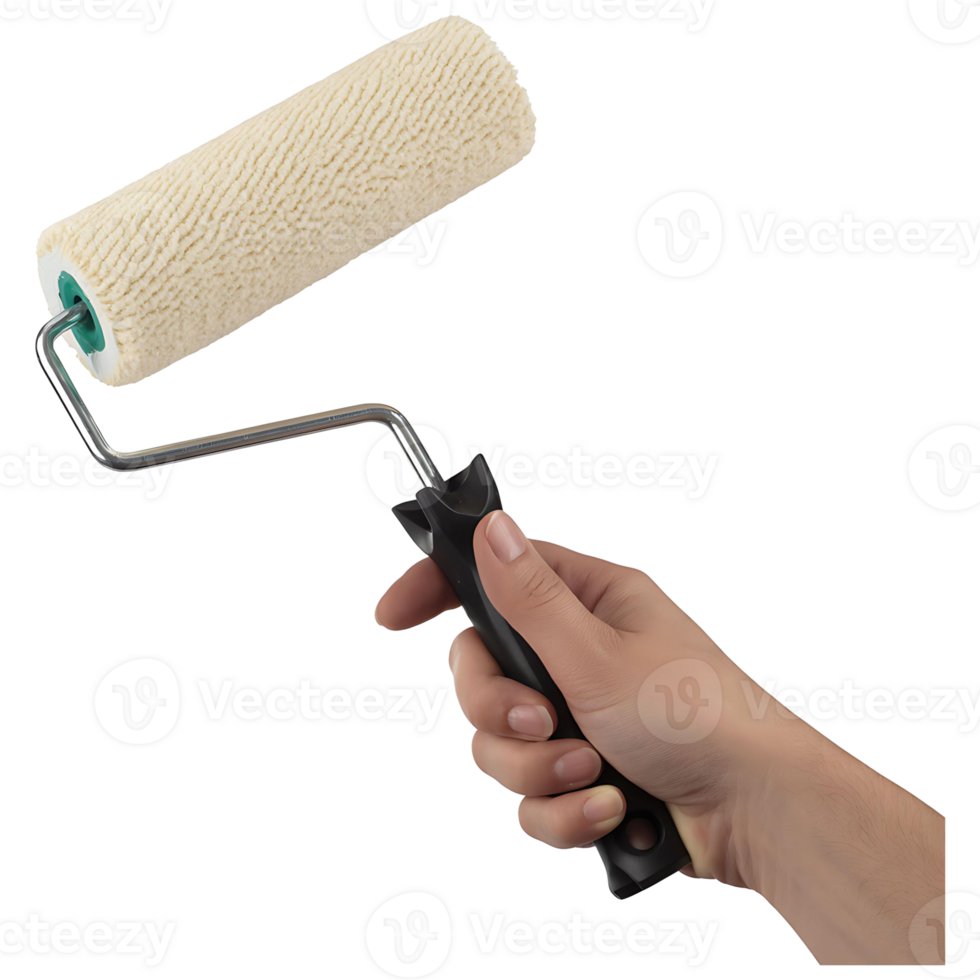 Hand Using Paint Roller Transparent Background Image png