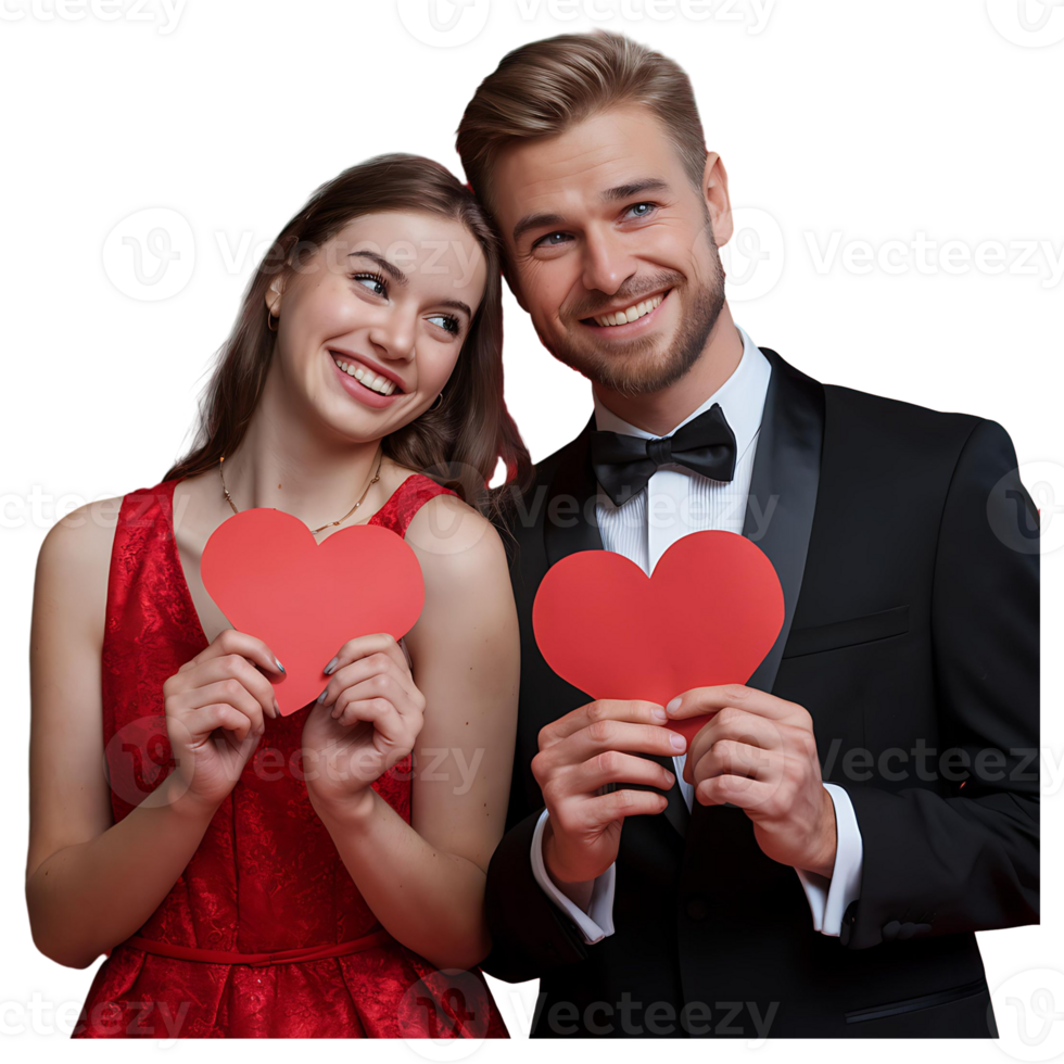Charming Couple with Heart Shapes Romantic Stock Image for Dating Ads png