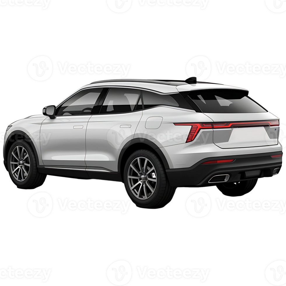Sleek White SUV Design Contemporary Crossover Car with Stylish Tail Lights png